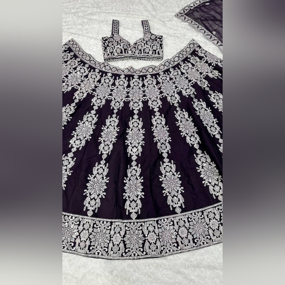 Indian Lehenga Choli Set | Wedding Indian Outfit Party Sangeet FULLY STITCHED - Picture 5 of 6